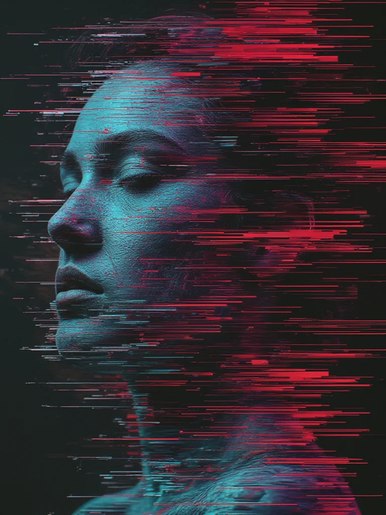 an absurdly evil digital glitch, blending shape and reality. gl1tchc0re <lora:Glitchcore_Flux:1>