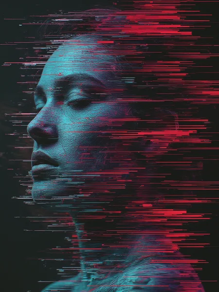 an absurdly evil digital glitch, blending shape and reality. gl1tchc0re <lora:Glitchcore_Flux:1>