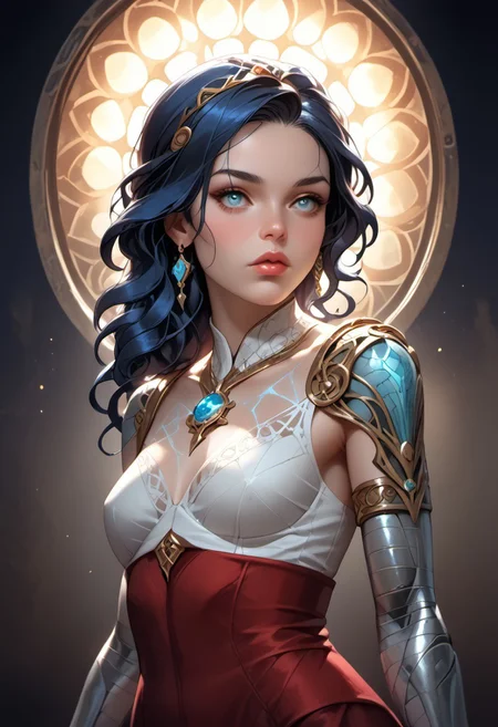 score_9, score_8_up, score_7_up, ((face focus, eye focus, dynamic angle, motion)), ((1girl)), fantasy, Tarot Card Style, n0uv34u style, ((GenasiEarth)), (x_colossus, grey metal skin, black hair, white sclera, long hair, beautiful), (hourglass figure), ((metal skin)), ((stone inclusions, gems inclusions, gems hair, glowing cracks)), breathless intimacy, colored skin, petite model bombshell, heart, young, delicate features, narrow pointy nose, lust, big eyes, seductive eyes, blue eyes, detailed skin, flared lashes, mascara, makeup, perky medium breasts, athletic body, narrow waist, skinny hips,
warm light, detailed, neon dark party
 BREAK
milky way, runes, arcane, astral, surreal, ethereal glow, masterpiece, best quality, intricate design. colorful, moonlit nightsky, stained glass aesthetic, moody whimsical color palette, murano glass, bold soldering lines, volumetric light shining through, crepuscular rays, intricate craftsmanship, detailed texture, luminous transparency, reflective light play, vivid hues, atmospheric depth, enchanting silhouette, art nouveau,