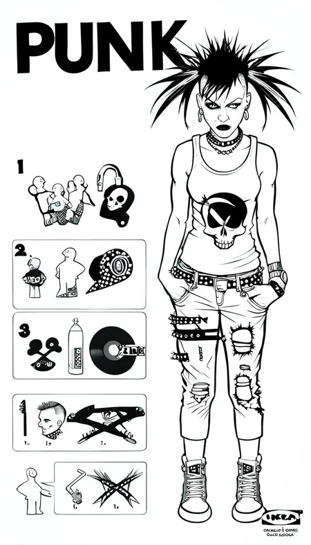 punk girl <lora:ikea_instructions_xl_v1_5:1>