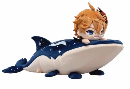 score_9,score_8_up,score_7_up,
white background,fullbody,sitting,
BREAK 1boy,freckles,blue eyes,orange hair,hair between eyes,short hair,Tartaglia,happy,haunted bean plushie,single red earrings,
BREAK 1animal,cosmic whale,gigantic whale with a horn,
<lora:Haunted Bean Plushie v2 GLoRA PDXL Anzhc:1>,haunted bean plushie,
<lora:Tartaglia_ChildeGenshin_Impact_Pony_XL:1>,