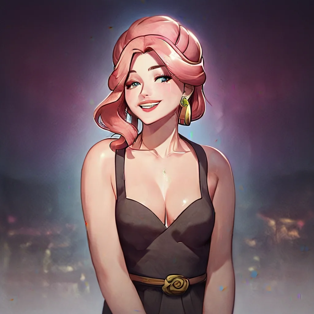 bare shoulders, slight smile