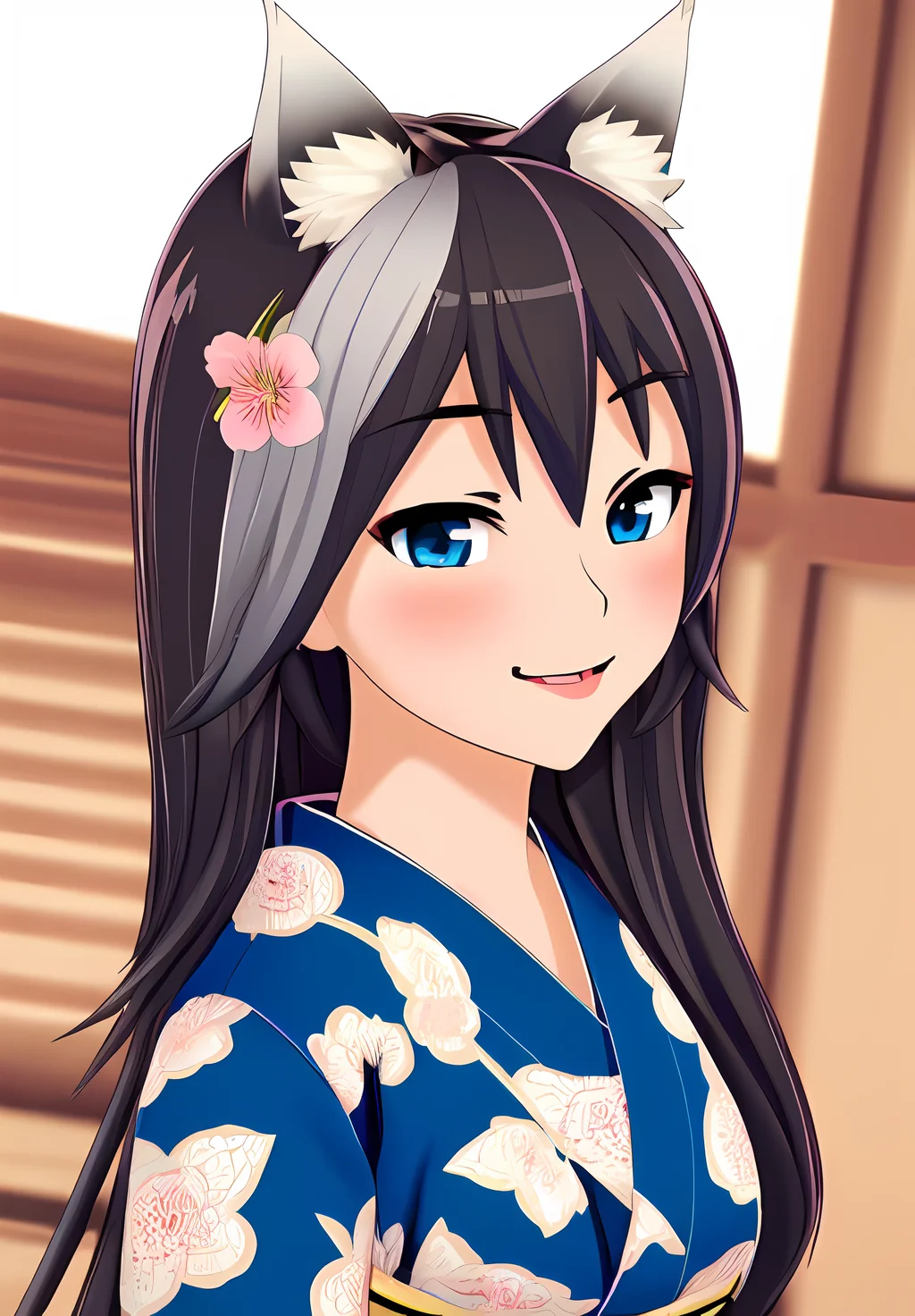 <lora:kana:0.8>, kana, 1girl, solo, smile, portrait, kimono, (seductive, alluring, charming:1.3), (highly detailed, high quality:1.3)