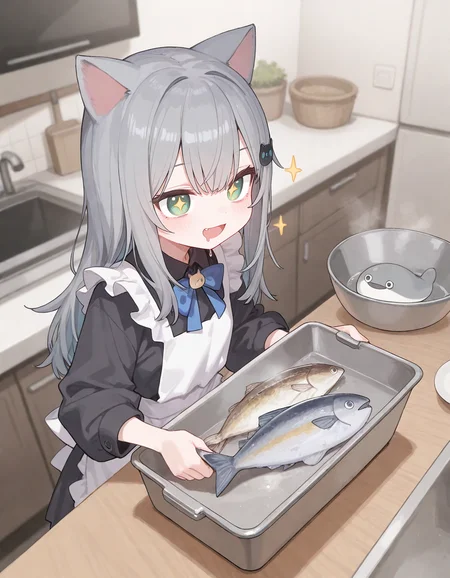 1girl, nachoneko, momoko \(momopoco\), sumiyao \(amam\), reel \(riru\), e-note, konnyaku \(kk-monmon\), ciloranko, ningen mame, wagashi \(dagashiya\), (drooling, mackerel \(fish\), +_+, sparkling eyes:1.1), detailed background, shichirin, smoke, kitchen, sacabambaspis,
very awa, very aesthetic, masterpiece, best quality, amazing quality, absurdres <lora:dj_sloppa_ill_v2:0.1> <lora:nyaliaXLNBVP1lokrV6311P:0.1> <lora:n_XLNBVP1lokrV6311P:0.2> <lora:ricotte2:0.2> <lora:748cmXLNBVP1lokrV6311PZ:0.2>