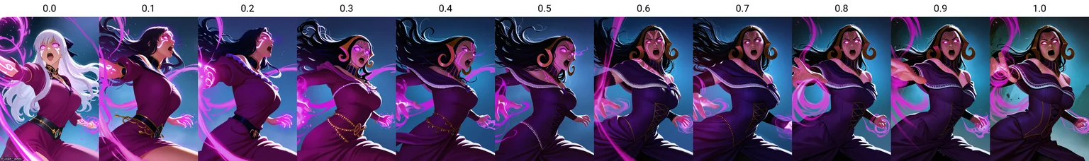 safe, masterpiece, very aesthetic, 1girl, liliana vess, mature female, markings, face markings, glowing markings, glowing eyes, open mouth, purple magic, purple dress, action shot, dramatic lighting
<lora:LilianaVess-MTG_NAIXL_v10:0.0>