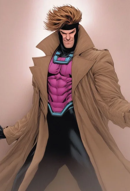 Smallfaced , extremely Smallfaced, photo of a cinematic scene from an action movie, smallfaced closeup of 1male Gambit, Le Diablo Blanc, Remy Lebeau, smile, blonde hair, gloves, white background, holding, full body, weapon, fingerless gloves, coat, bodysuit, muscular, abs, staff, superhero, trench coat, poker cards, holding cards, <lora:EMS-59834-EMS:0.800000>
 8k, dramatic lighting, great cinematography, cinematic color grading