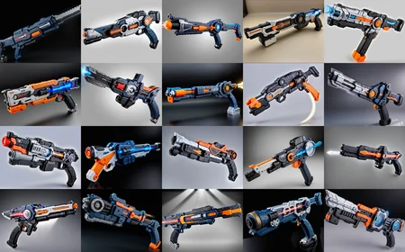 masterpiece,hd,hight quality ,solo,a detail toy rife gun with a light on it,Gunblade,<lora:Tokusatsu_weapon:0.65>
