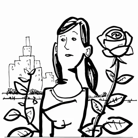 drawix19 girl and rose<lora:drawix19:1>