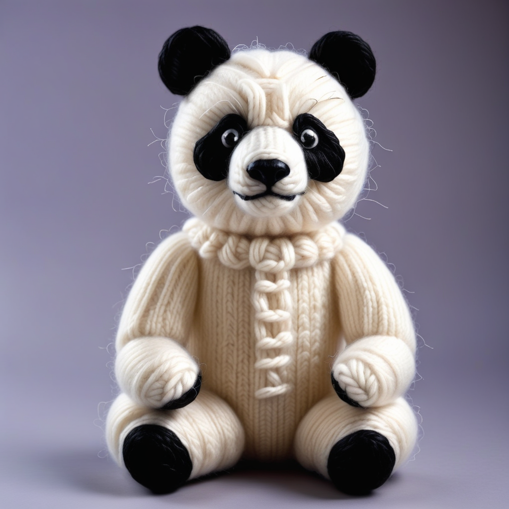 a panda made out of Jed-Wool   <lora:WoolStyle:0.7>