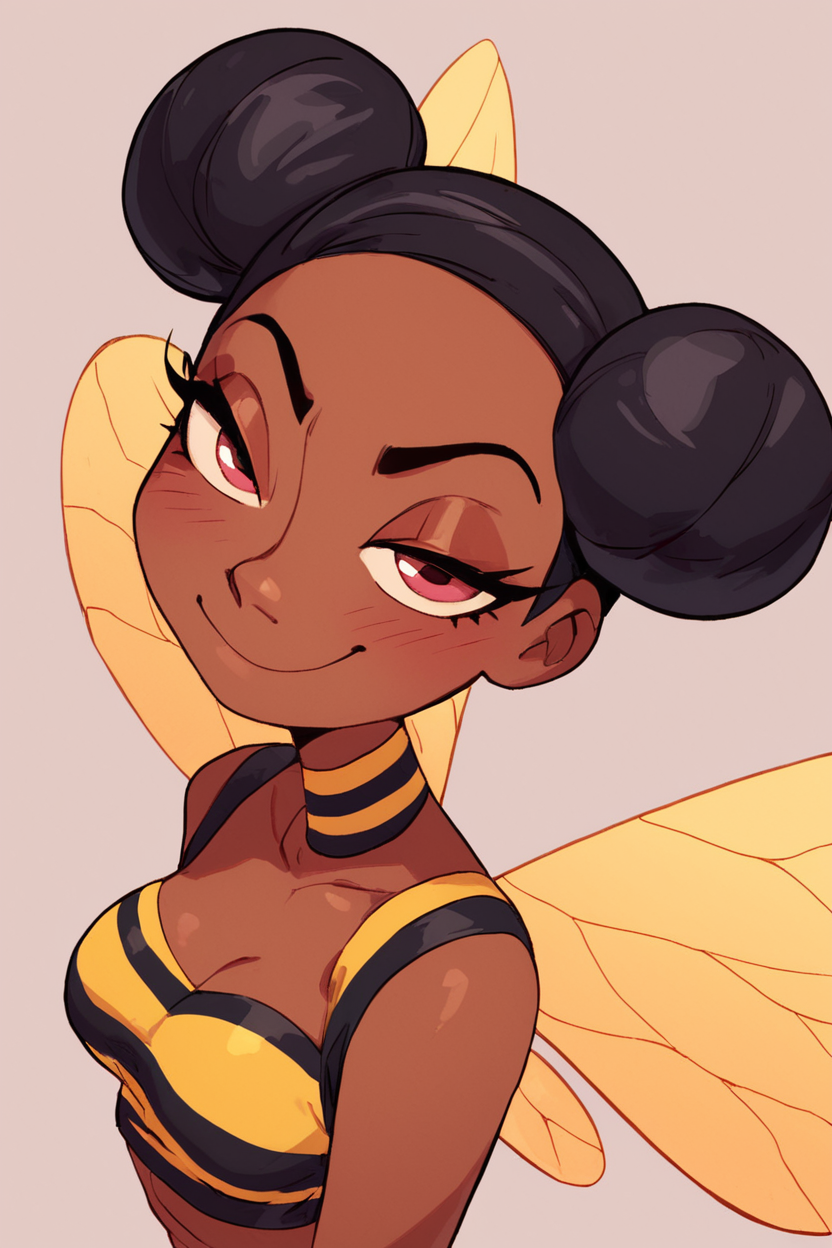 score_9, score_8_up, score_8, medium breasts, (curvy), cute, eyelashes,      ,,,     bumbb,  1girl, black hair, dark skin, hair bun, double bun, midriff, looking at viewer,    smile, smug,   ,,, embedding:zPDXL, Expressiveh, <lora:TTitansStyle_PDXL_v2:1.0>,  <lora:Expressive_H-000001:0.4>,