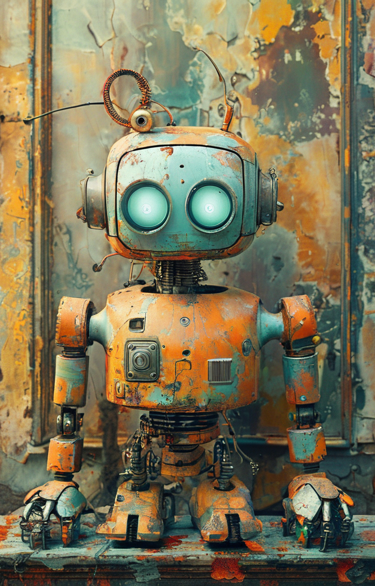 masterpiece,best quality,<lora:tbh168-sdxl:1>,illustration,style of Matthias Haker, portrait of Housework robots