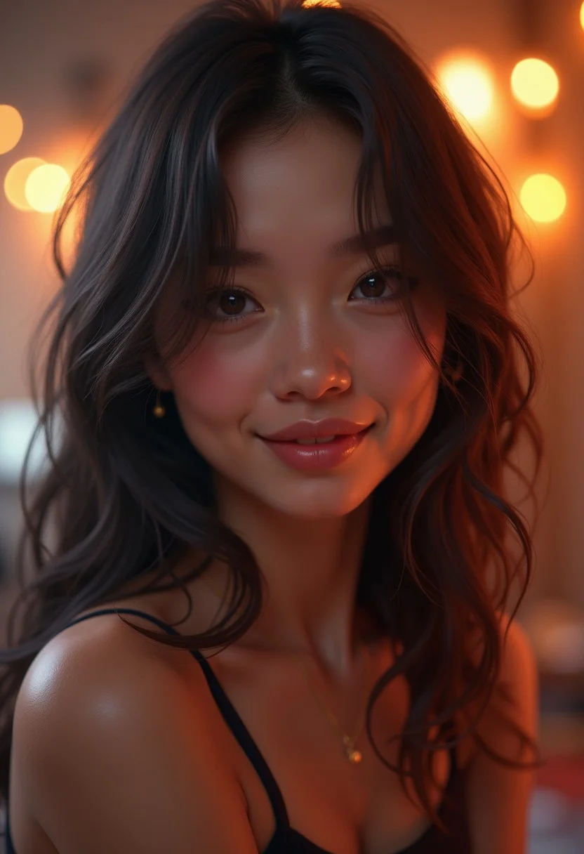 hyperrealistic digital painting by Jeremiah Ketner and Charlie Bowater and Stanley Artgerm and Thomas Saliot and J. Scott Campbell, shallow depth of field, bokeh, incredibly detailed, real, smirk, looking away
