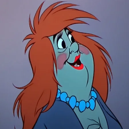 score_9, score_8_up, score_7_up, score_6_up, score_5_up, score_4_up j_cartoon, Disney, highly detailed, ((detailed shaders)), BREAK,Orwen, necklace, long red hair, (blue skin), Chubby, Long Hair, Black Eyes, Feminine Focus, Cheek Blush, blue dress,