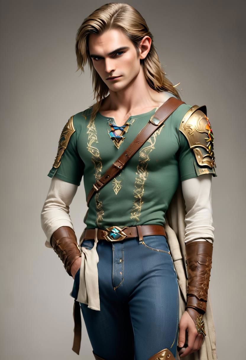 Link from Zelda in Jean Paul Gautier Advertisement, 1male, Studio, HD, very detailed
