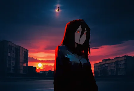 <lora:lif:1> llifmfl, 1girl, red eyes, solo, black hair, long hair,  frown,  hair between eyes, standing,
detailed backgroud,foreshortening,blurry edges, soft lighting, intricate details , depth of field, foreshortening,(masterpiece, best quality), safe, amazing quality, very aesthetic, absurdres, highres, newest,  <lora:nhl-001:0.6> nhl-001, depressed