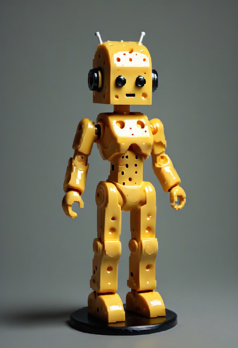 Cheese style, Pixel_Art, Robot Girl, paint splatter,