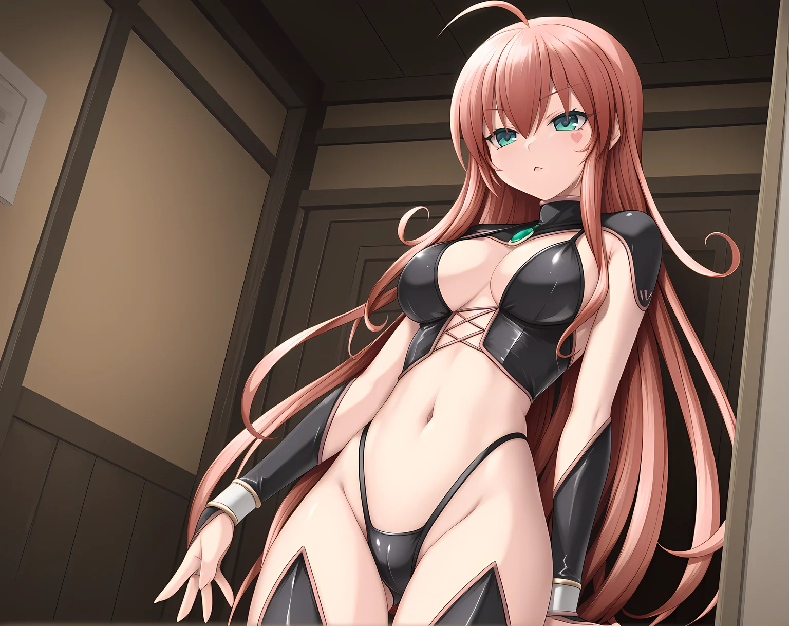 <lora:Ikusa_Megami_Verita_Character_Pack:0.8>,karian,solo,standing,indoors,base outfit,, masterpiece,best quality,amazing quality, very aesthetic, absurdres,detailed eyes,ultra-detailed,