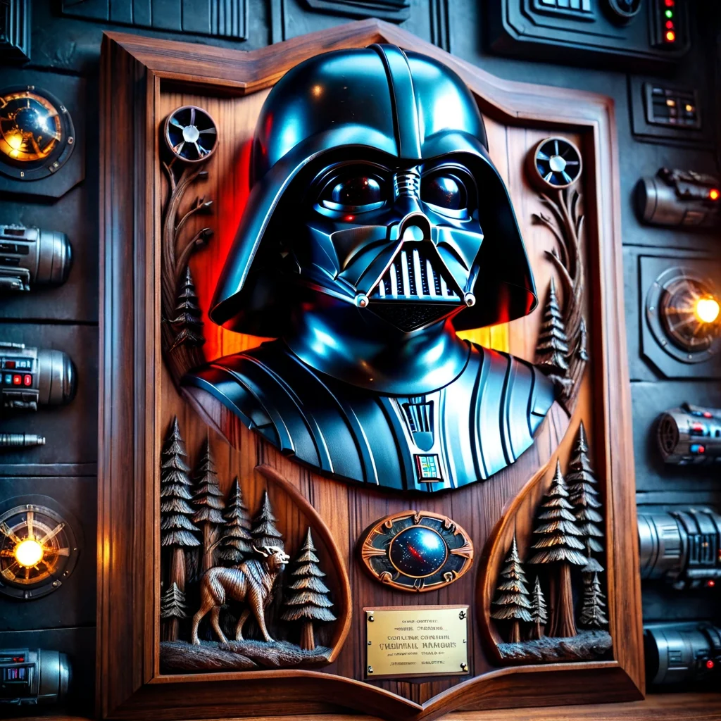 pamtrophy darth vader,star wars,space ship wall background,realistic,highly detailed,lifelike,studio photo,dynamic, cold light,cinematic,masterpiece,intricate,hdr,abstract,ultrarealistic, full depth of field and realistic textures,highly detailed,masterpiece,high quality, 8K Ultra HD