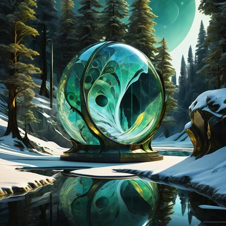 ((best quality)), ((masterpiece)), ((realistic,digital art)), (hyper detailed),DonML34fXL, ChronoLab Temporal Research Center, Marble stone, Reflective Moonlight on Snow, Cove Lighting, organic, irregular shapes, <lora:DonML34fXL-000004:0.8>