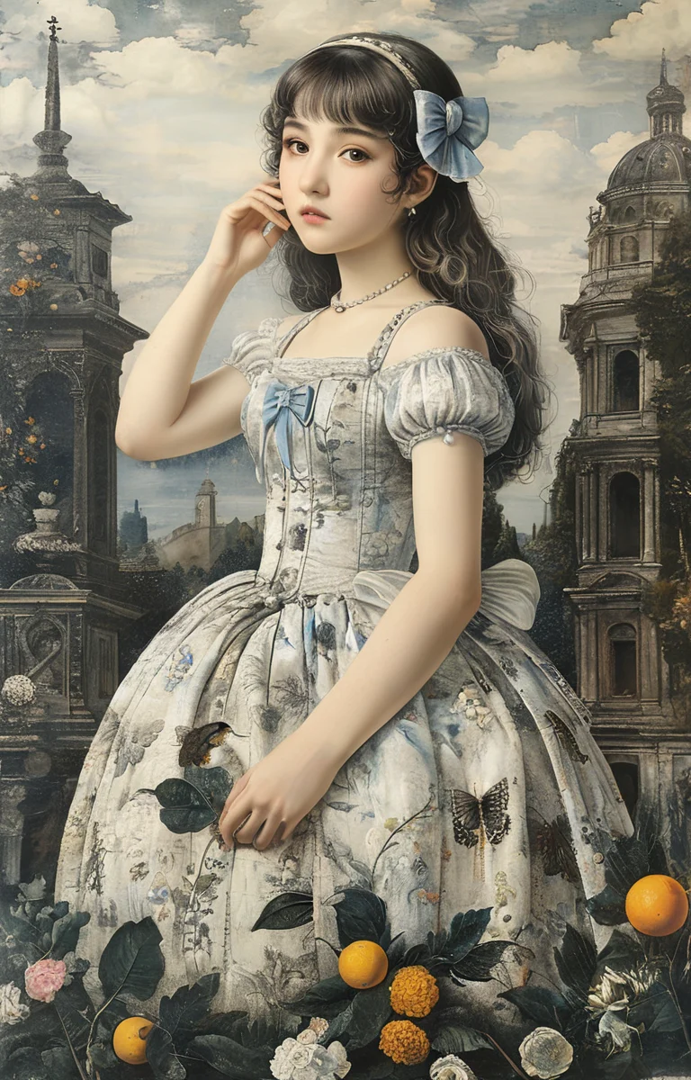 masterpiece,best quality,<lora:tbh150-sdxl:0.9>,style of Piero Fornasetti, portrait of idolmaster cinderella girls,