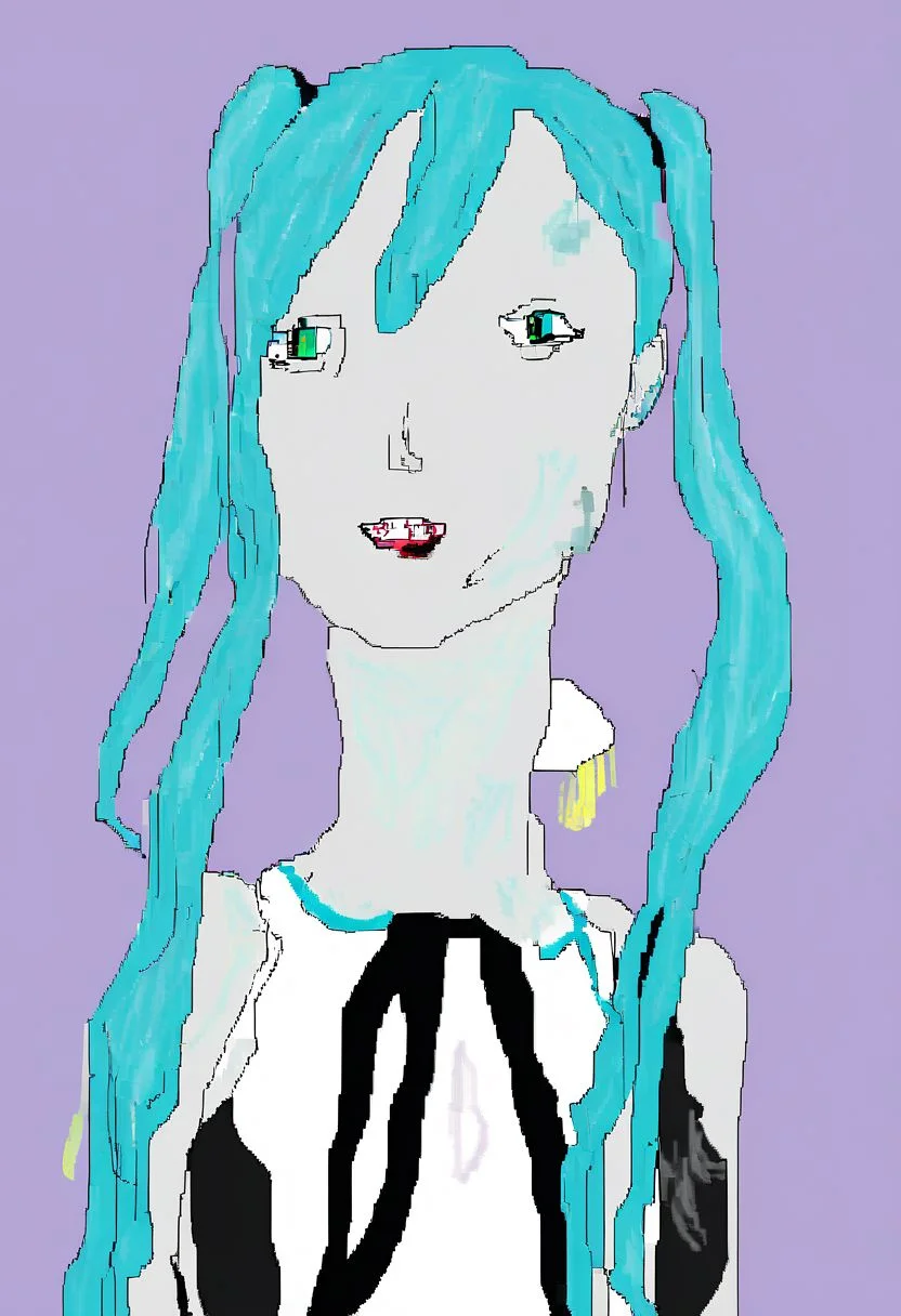 MSPaint portrait Of hatsune Miku