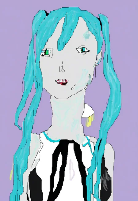 MSPaint portrait Of hatsune Miku