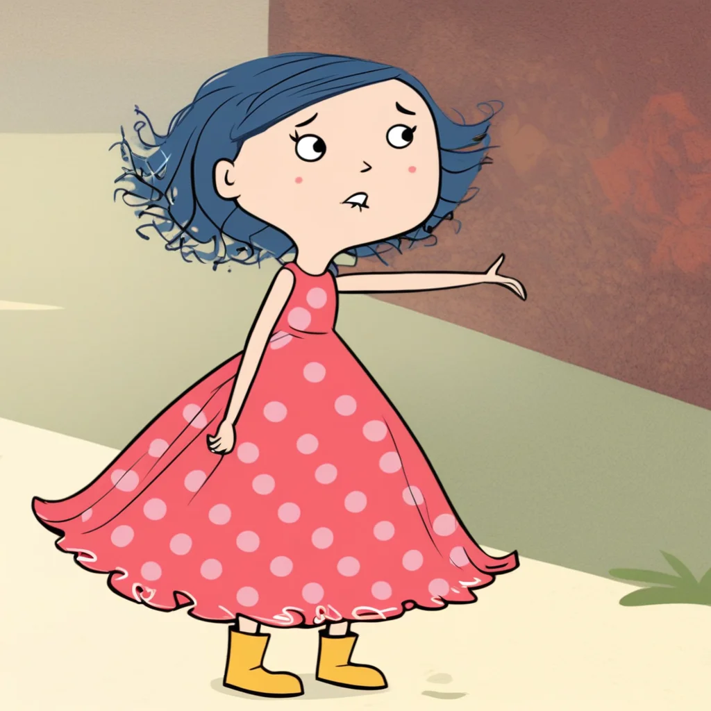 score_9, solo, dotcomet, blue hair, hairdlip, polka dot dress, boots, outdoors