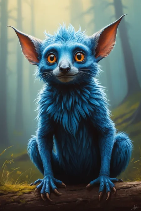 by Alena Aenami and Esao Andrews in the style of Janek Sedlar, caricature of a creature <lora:caricature:0.50>, pastel drawing <lora:pastel_drawing:1.00>