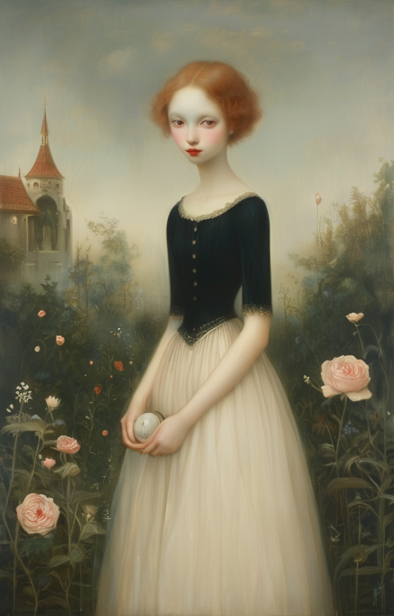 masterpiece,best quality,<lora:tbh278-sdxl:0.9>,illustration,style of  Stephen Mackey, A bottle of perfume in garden