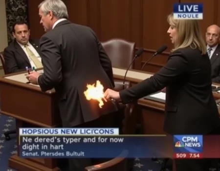Live on CSPAN, Senators are holding lighters up to their rear ends igniting farts in the Senate chamber.