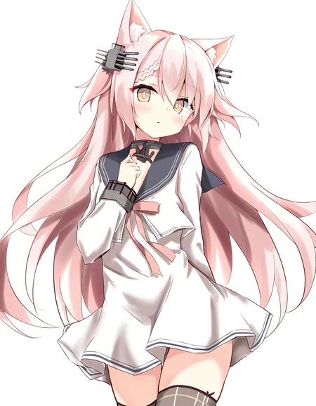lolitirpitz\(warship girls r\),1girl,solo,looking at viewer,simple background,white background,(cat ears:1.1),cowboy shot,<lora:lolitirpitz(warship girls r)W-000012:1>,, masterpiece, best quality, very aesthetic, absurdres,newest, incredibly absurdres,, toshizou \(0714\)