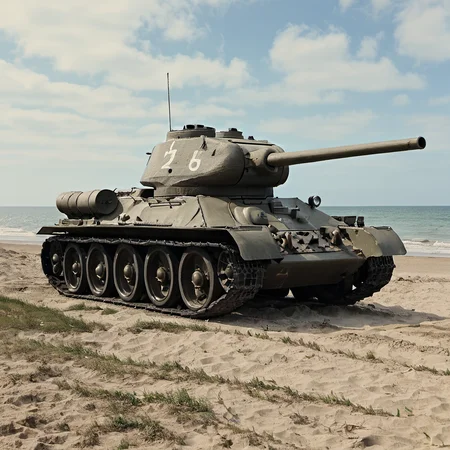 photo of a t_34 tank on beach <lora:t_34_SDXL:0.8>