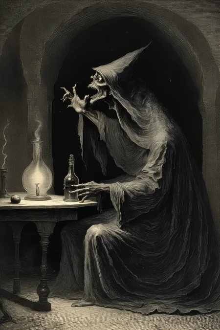 <lora:Gustave Dore Style:1>Gustave Dore Style - The Horror known as the drinker of Hope of the universe of the Long Night. in its true form of endless evil and horror and all its terrifying power and monster form