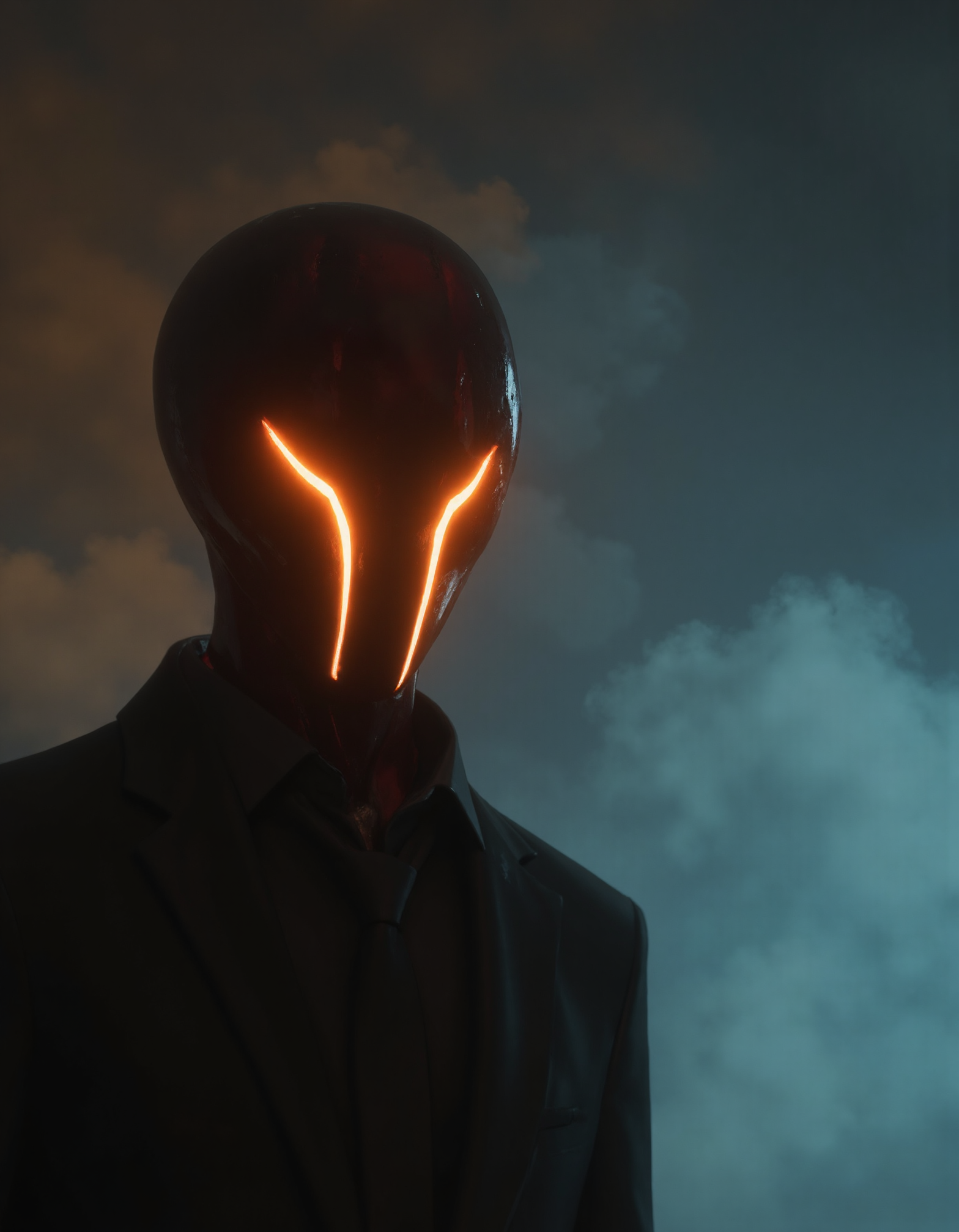 zavy-hdlsshrsmn, mysterious photoshoot of close-up view of headless figure with a glowing presence, photorealistic depiction, high quality cinematic shot