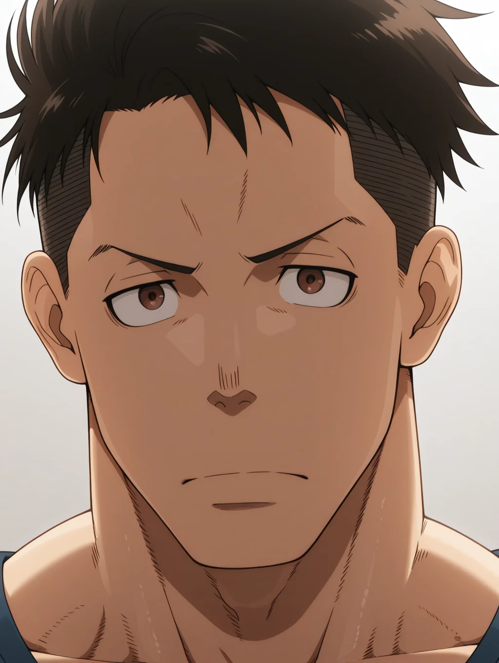 Akitaru Obi, brown eyes, short hair masterpiece, best quality, amazing quality, 1 boy, solo, male focus, Mature men, manly, face focus