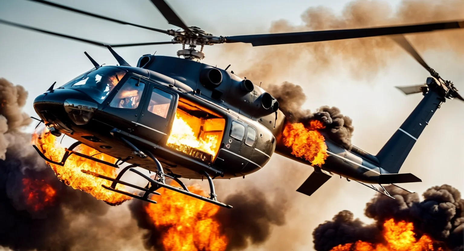 cinematic film still of <lora:cinematic explosion style:1.5>
a helicopter flying over a fire filled explosion cinematic explosion style, shallow depth of field, vignette, highly detailed, high budget, bokeh, cinemascope, moody, epic, gorgeous, film grain, grainy