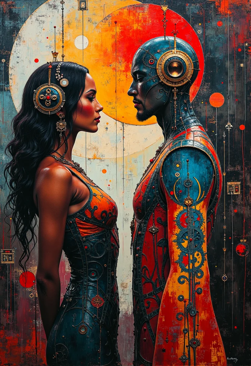 A masterpiece of sci-fi style created by the collaboration of Tamara de Lempicka and Wassily Kandinsky. HD32K, hyperdetailed, best quality, midjourneyv6.1.