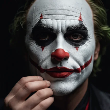cinematic film still of <lora:perfection style:0.1>
<lora:detailed:0.3>
<lora:Chiaroscuro Lighting Style:0.3>
A detailed and A perfect photo of a creepy looking clay joker with a white face and red lips,hand focus,cinematic hand,best hand,better hand,awesome hand,different hand,solo,looking at viewer,1boy,monochrome,male focus,bandages,black background,close-up,spot color,perfection,different color,perfect color,realistic,realism,detailed background,perfect background,different background,portrait ,perfect style, perfection style, detailed style, shallow depth of field, vignette, highly detailed, high budget, bokeh, cinemascope, moody, epic, gorgeous, film grain, grainy