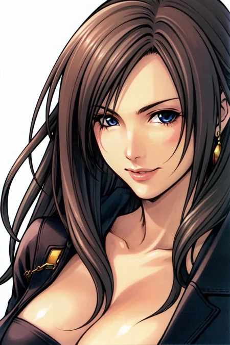 nomura tetsuya , 1girl, final fantasy, highres, female focus, official art, solo, white background, <lora:nomura_tetsuya_offset:1>