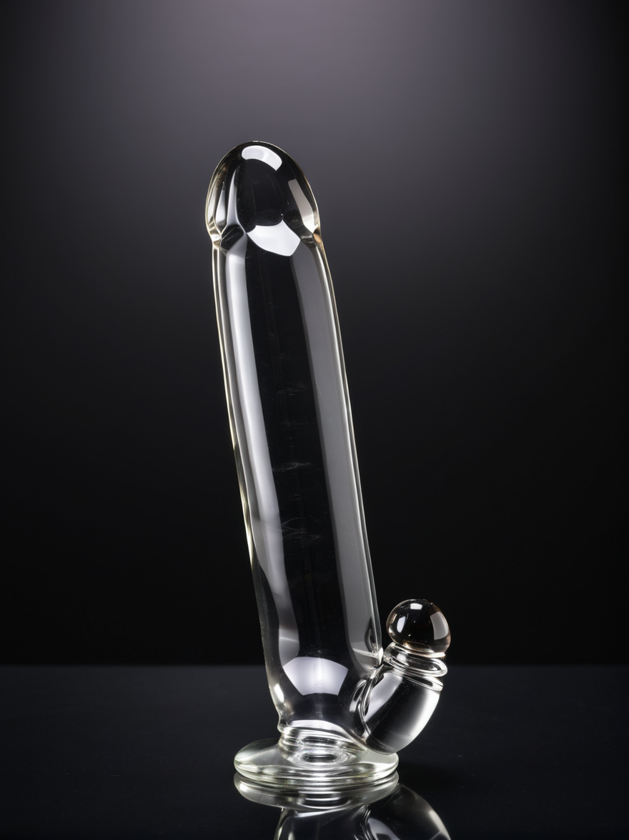 ((neutral black background)),photograph of a glass penis-dildo <lora:Penis-Dildo-XL-v1.1-000003:1>