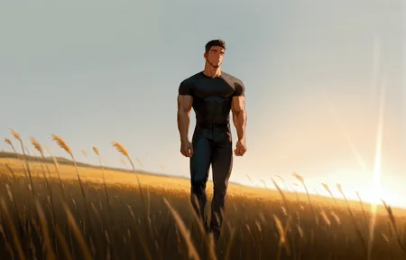 <lora:Random_style_lora_Illustrious:1>, ((rtxon, scenry, field, depth of field, wide shot)), man, ,, masterpiece,best quality,amazing quality,very aesthetic,high resolution,ultra-detailed,absurdres,
solo, male focus, muscular male, muscular male, bara, mature, (very short hair, beard, bara, mature, facial hair, stubble), facial hair, bara, mature,
aixiwuganda_(20222192), very awa, masterpiece, best quality, absurdres, newest, perfect quality, detailed background, intricate details,
<lora:slider_Body Type_alpha1.0_rank4_noxattn_last:2><lora:style_Anime Summer Days 2 Style SDXL_LoRA_Pony Diffusion V6 XL:.6><lora:slider_cfg_scale_boost:.7><lora:Artist6p:.55> Artist6p, Artist04p,<lora:slider_il_brightness_slider_d1:-1><lora:slider_il_contrast_slider_d1:-1><lora:slider_DarkSlider1.2_alpha1.0_rank16_full_300steps:-.6>