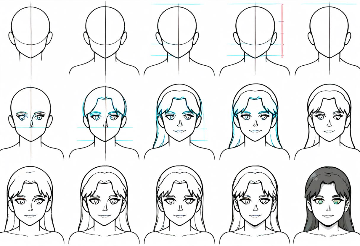 score_9, "drawing of Starfire in 12 steps", "sketch tutorial " , "step by step guide". colored final touch