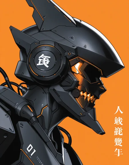 <lora:OmniReal:0.25>, 0mn1r3al, <lora:Our_Muted_Future_Illu_Edition:0.25>, omfv2, <lora:zigouILL:0.25>, zigou, <lora:Sketch Illustration [LoRA] - Illustrious-XL v0.1:0.25>, sketch, (masterpiece, best quality, ultra-detailed, absurdres, newest, detailed textures, correct anatomy, very aesthetic:1), cyberpunk, side profile, wearing futuristic armor, black helmet with sharp teeth, mechanical jaw, no eyes, intricate mechanical details, wires and cables, orange background, intense lighting, close-up, high-tech, sleek design, kanji on helmet, branding, metallic and rubber materials, futuristic attire, robotic elements, dynamic pose, high contrast, dramatic shadows, sci-fi aesthetic, cybernetic enhancements, high-tech armor, advanced technology, cyber warfare, modern science fiction