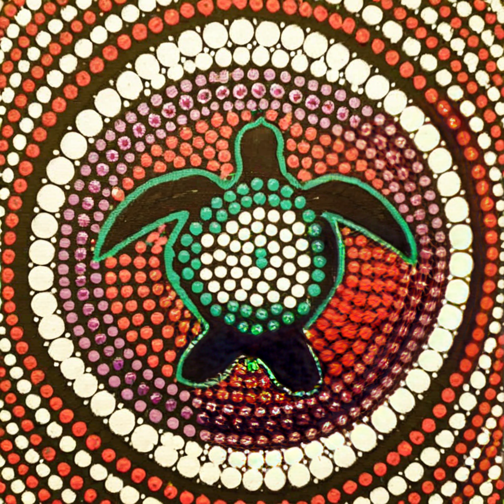 firstnations, dots, turtle <lora:First_Nations_art_style_XL_kk:1>