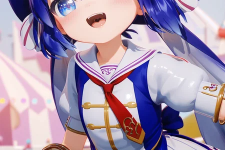 score 9, score 8 up, score 7 up, rating explicit,
detailed background, close up, face,
una, blue eyes, detailed eyes, light smile, open mouth,
shiny skin, blush, shirt, skirt, outdoors, <lora:una.pony:1>