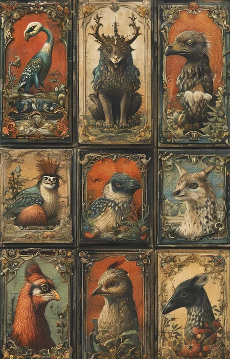 masterpiece,best quality,<lora:tbh266-sdxl:0.9>,illustration,style of Bestiary animals