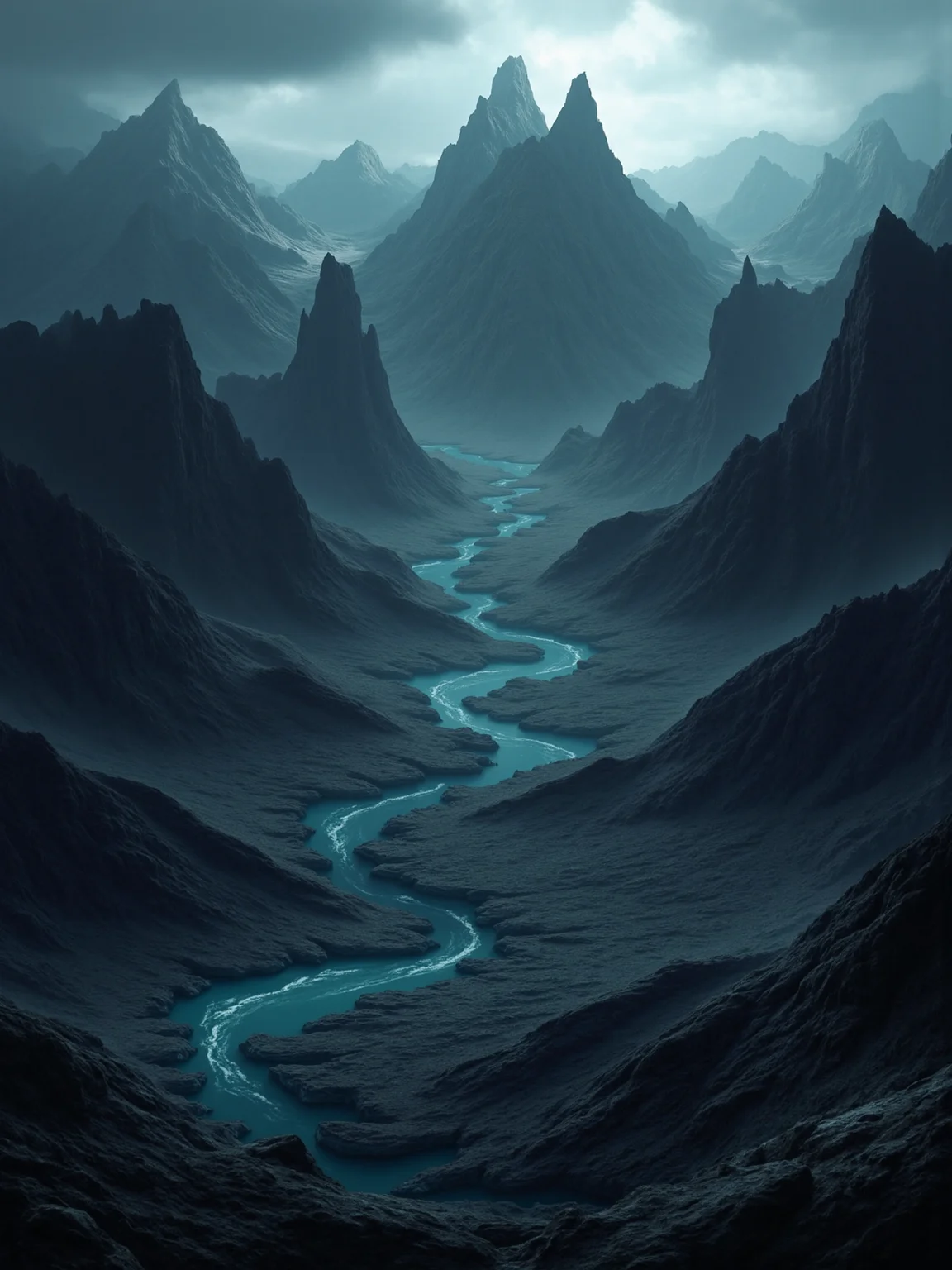 anm-prspct, high anm-prspct angle view, photo showing A surreal mountain range with fluid, shifting peaks and valleys blending seamlessly.,  Dark Fantasy extremely detailed, ideal for wallpaper art, <lora:anm-prspct_v01r7_F1D:1>