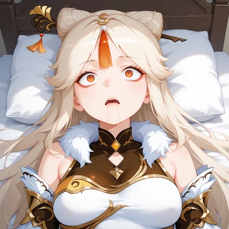 anime,(realistic:0.4),<lora:StS_IllustXL_Breast_Size_Slider_v1.0:-0>,<lora:Nipple Size Slider_ILXL:-1>,<lora:SkindentationIL3.4:1>,<lora:StS_Age_Slider_Illustrious_v1:-0>,1girl,unconscious,<lora:Unconscious_with_eyes_open:0.8>,0utc0ld,saliva,drooling,drool,wide-eyed,looking away,Ningguang \(genshin impact\),,lying,bed,upper body
