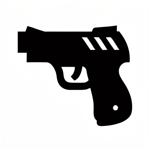 ((( White background, solid color background))),<lora:gmic_bptbv1-000014:1>,93icon\(93ic1\), black and white outline of a pistol on a white background, solo, simple background, white background, monochrome, full body, no humans, silhouette