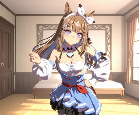 masterpiece, best quality, amazing quality, , 1girl, solo,  looking at viewer,  <lora:Almond eye in game style 3D ILL-v2:1.2> ummsmingame, 3d, almond eye \(umamusume\)
